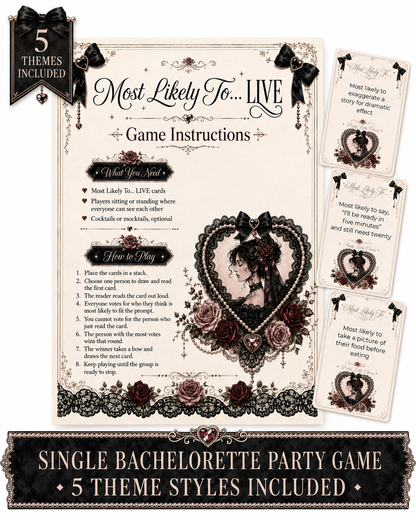 At-Home Bachelorette Party - 5 GAME BUNDLE - 5 Themes Per Game