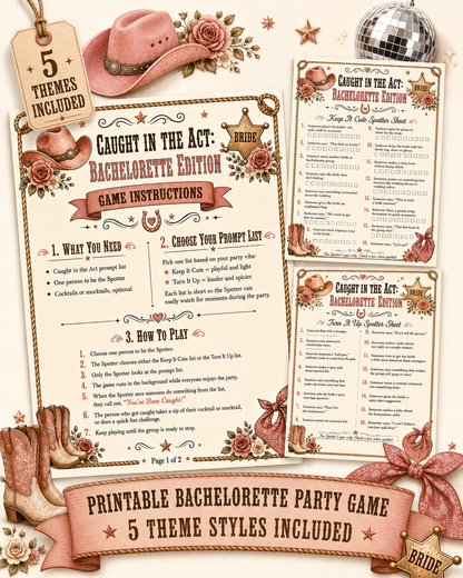 Caught in the Act Printable Game - 5 Different Themes