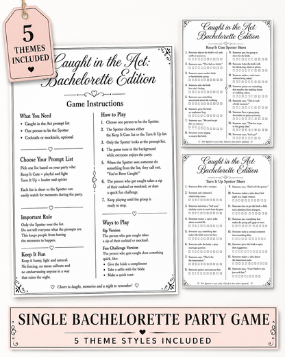 Caught in the Act Printable Game - 5 Different Themes