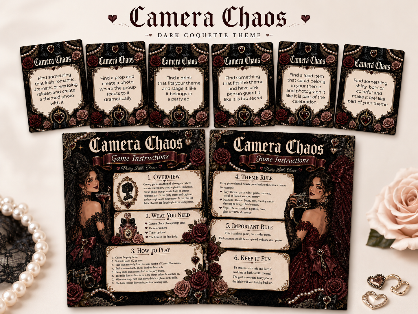 Camera Chaos Single Printable Bachelorette Game - 5 Different Themes